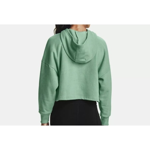 Under Armour Tech Terry Hoodie in Foster Green - Picture 4 of 7